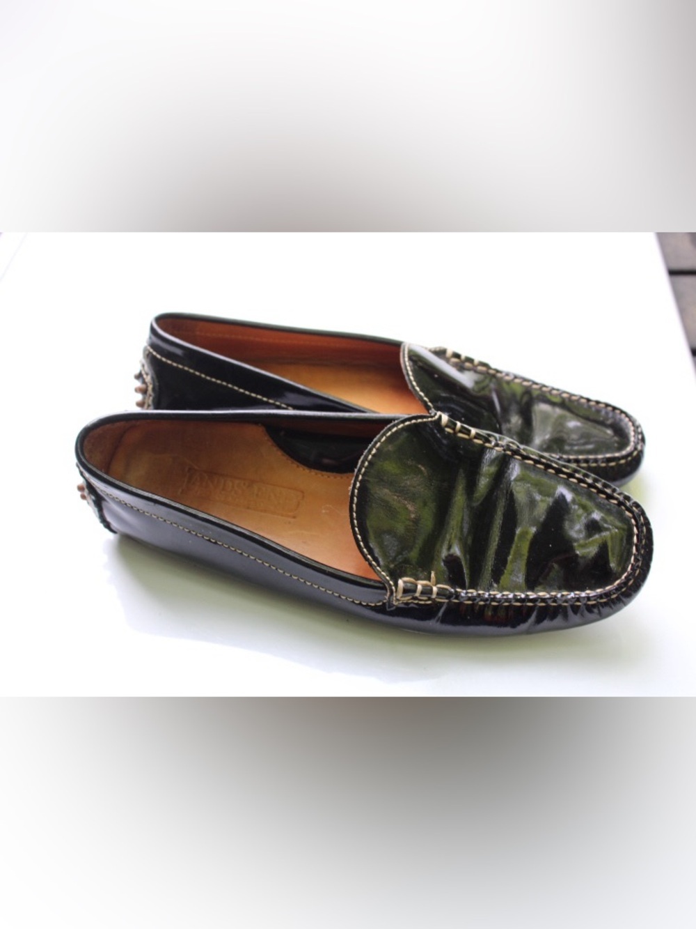 Lands’ end patent loafers